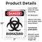Signmission Portrait Biohazard Danger Sign, Plastic, 7in W x 10in L, 2PK OS-2PACK-DS-P-710-V-1933 - alternate 2